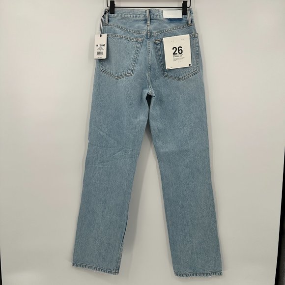 Re/Done 90s High Rise Loose Baggy Light Wash Jeans - Picture 4 of 8